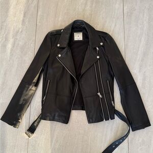 Great Quality Zara Black Leather Biker Jacket
